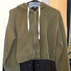 Cropped Zip Up Sweater